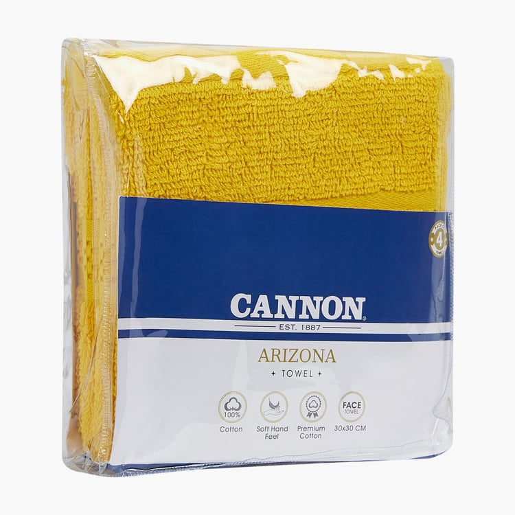 CANNON Arizona Set of 4 Cotton Face Towels - 30x30cm