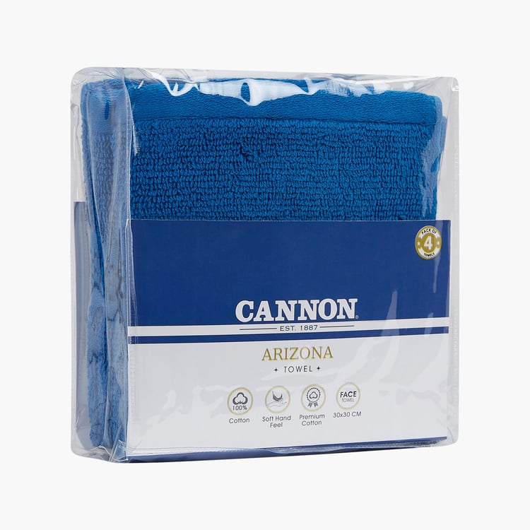 CANNON Arizona Set of 4 Cotton Face Towels - 30x30cm