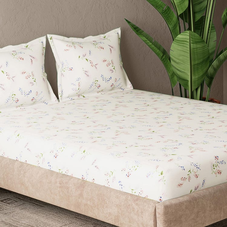 CANNON Arizona Cotton 180TC Floral Printed 3Pcs Super King Bedsheet Set