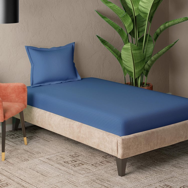 CANNON Oak Street Cotton 210TC Striped 2Pcs Single Bedsheet Set