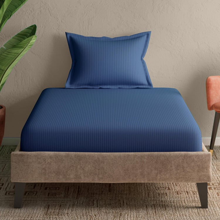 CANNON Oak Street Cotton 210TC Striped 2Pcs Single Bedsheet Set