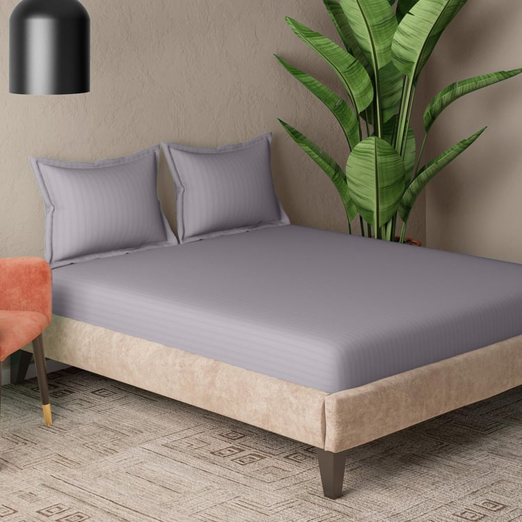 CANNON Broadway Cotton 300TC Striped 3Pcs Super King Bedsheet Set