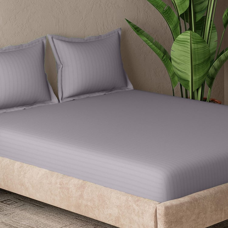 CANNON Broadway Cotton 300TC Striped 3Pcs Super King Bedsheet Set