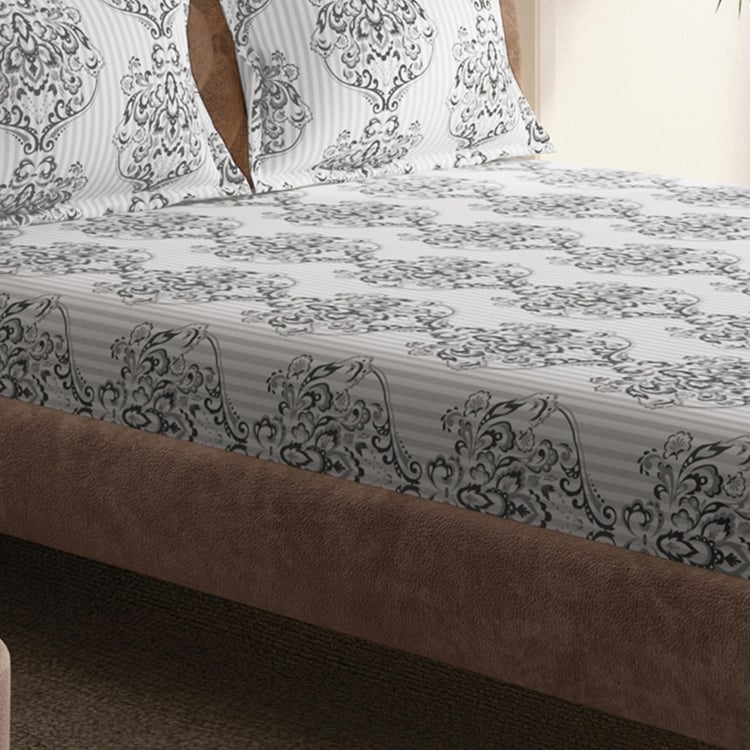 CANNON Arizona Cotton 180TC Ethnic Printed 3Pcs Super King Bedsheet Set