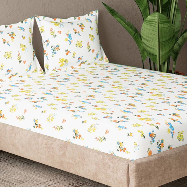 CANNON Arizona Cotton 180TC Printed 3Pcs Super King Bedsheet Set