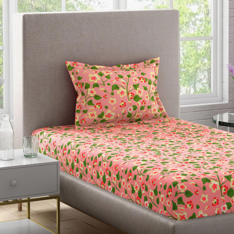 BICHAUNA Amelia Cotton 120TC Printed 2Pcs Single Bedsheet Set