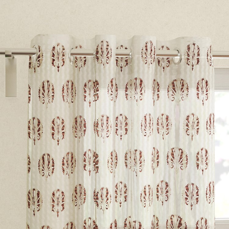 Corsica Set of 2 Printed Sheer Window Curtains