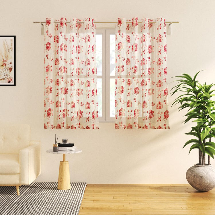 Corsica Set of 2 Printed Sheer Window Curtains