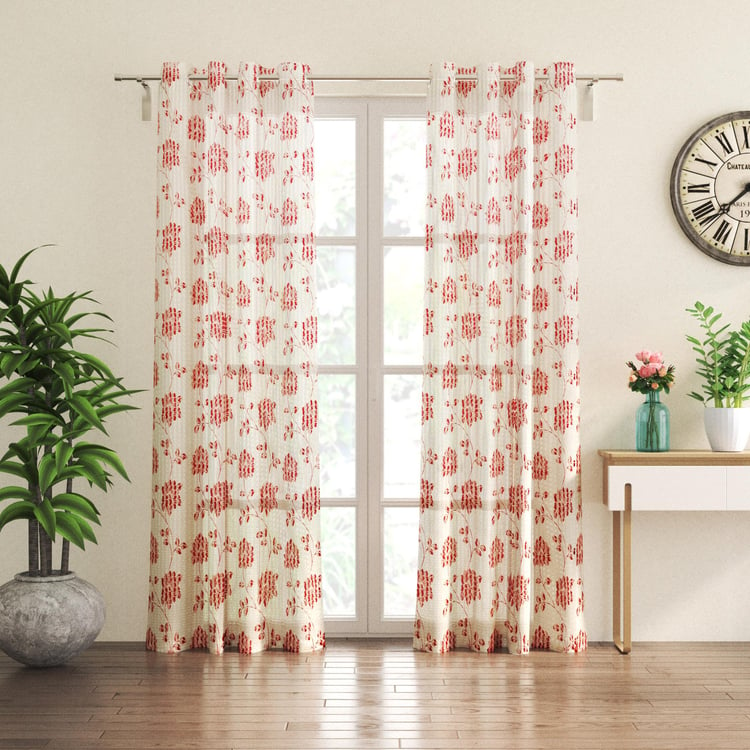 Corsica Set of 2 Printed Sheer Door Curtains