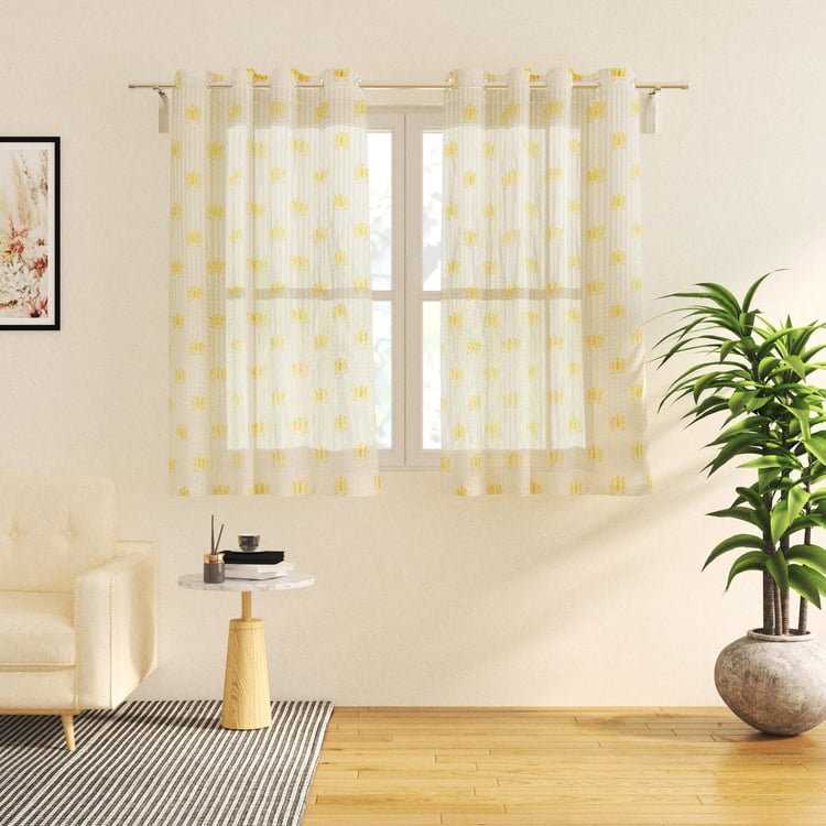 Corsica Set of 2 Printed Sheer Window Curtains