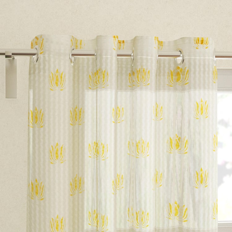 Corsica Set of 2 Printed Sheer Window Curtains