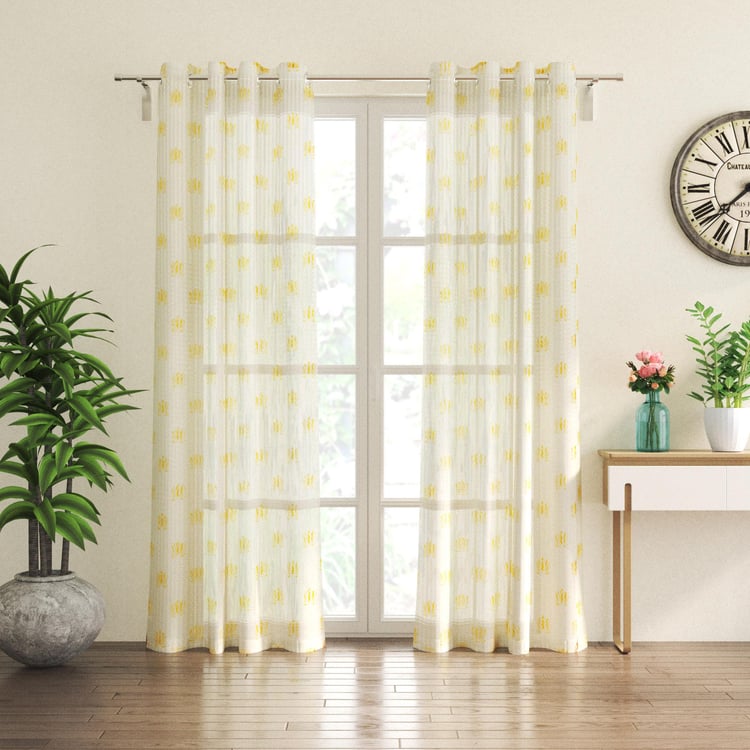 Corsica Set of 2 Printed Sheer Door Curtains