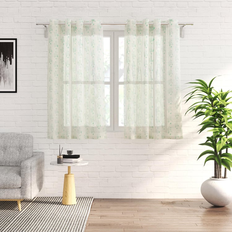 Corsica Set of 2 Printed Sheer Window Curtains