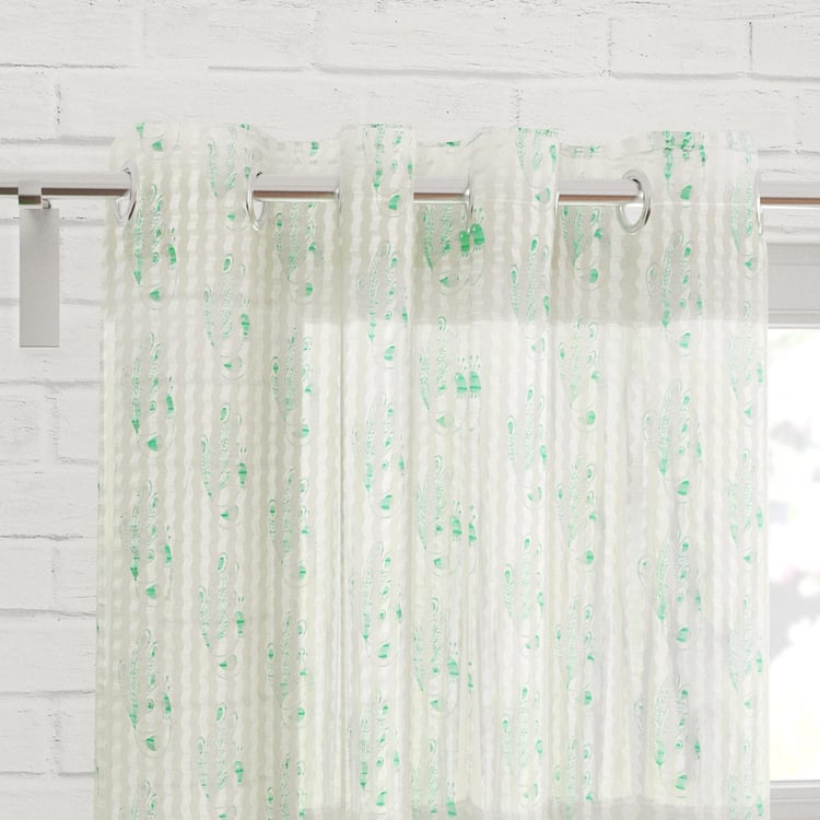 Corsica Set of 2 Printed Sheer Window Curtains