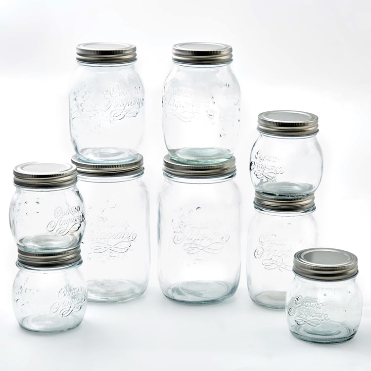 Siattle Set of 9 Glass Assorted Storage Canisters