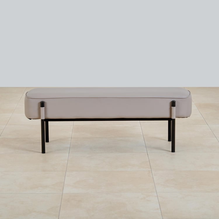 Marcello Faux Leather Dining Bench - Grey