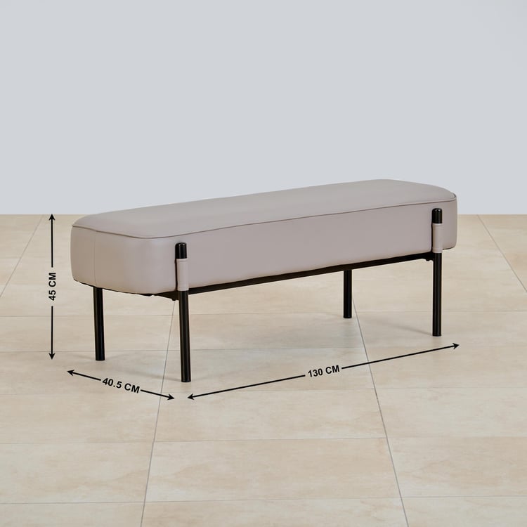 Marcello Faux Leather Dining Bench - Grey