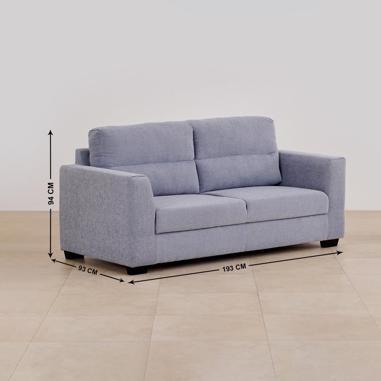 Ellora Fabric 3-Seater Sofa - Grey