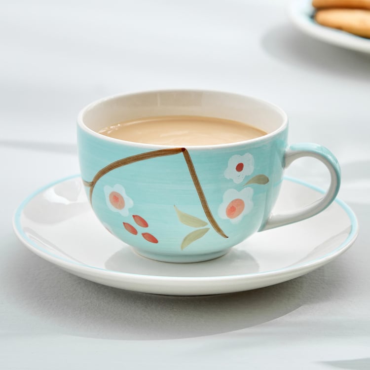 Bespoke Stoneware Printed Cup and Saucer - 230ml