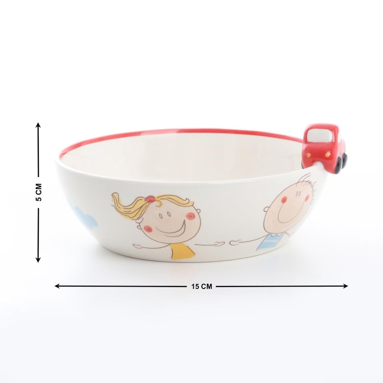 Corsica Bliss Kids Stoneware Printed Cereal Bowl - 500ml