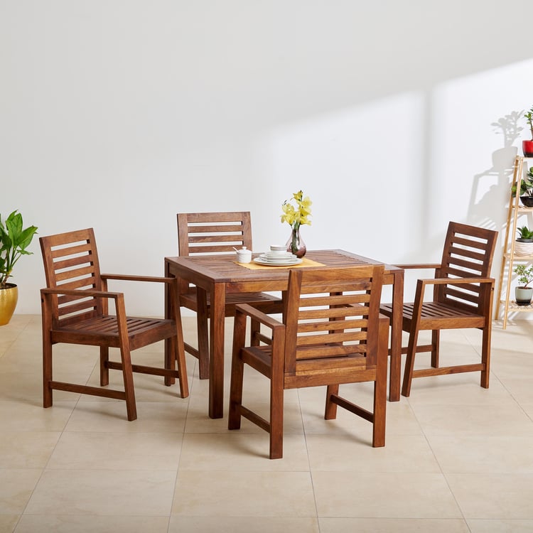 Romero Mango Wood 4-Seater Tea Set - Brown