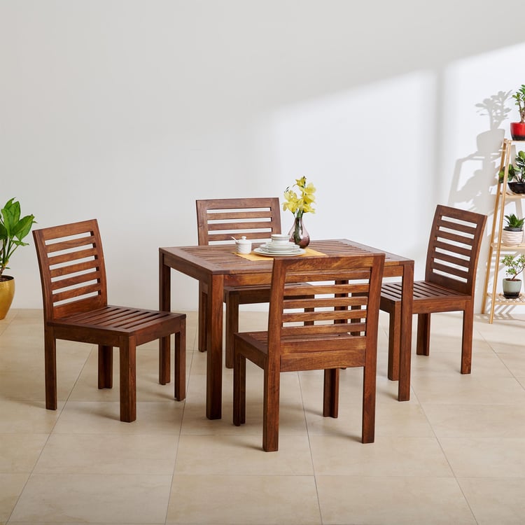 Romero Mango Wood 4-Seater Tea Set - Brown