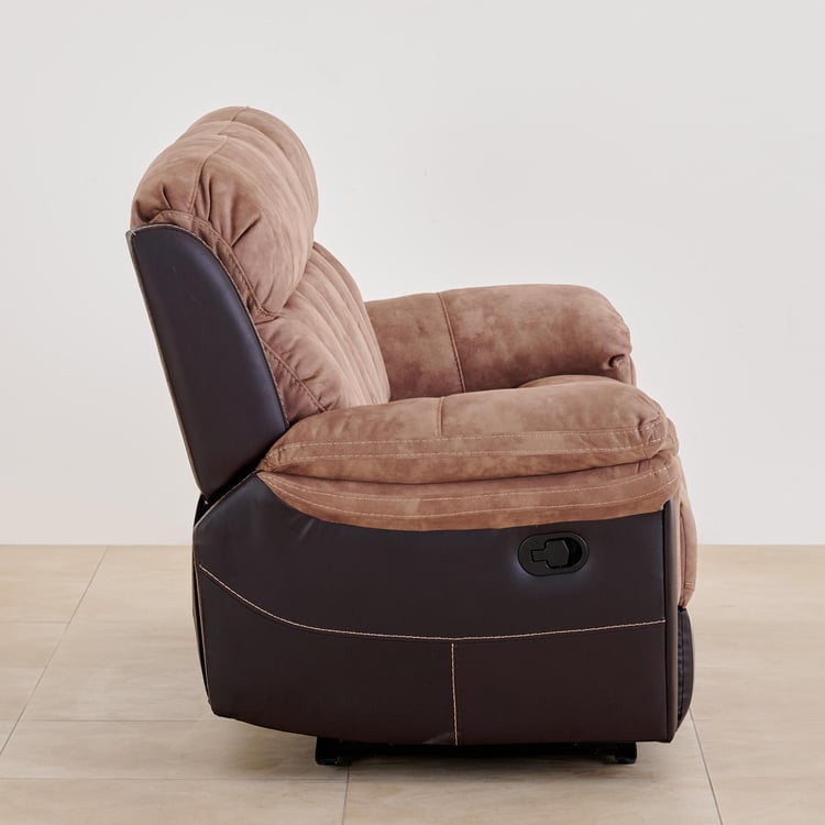 Aries Faux Leather 3-Seater Recliner - Brown