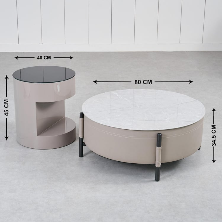 Marcello Glass Top Coffee Table - Grey
