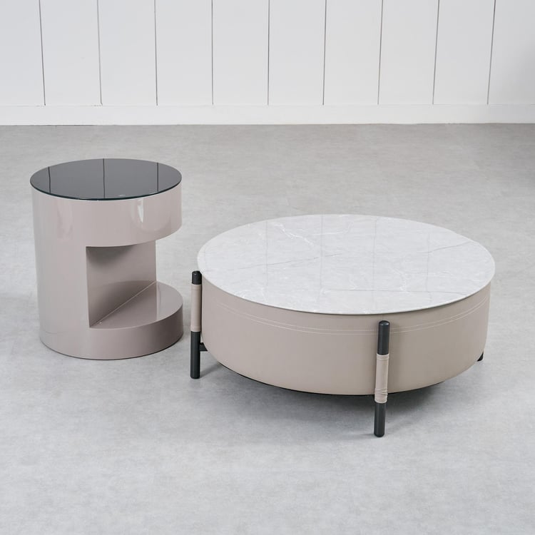 Marcello Glass Top Coffee Table - Grey