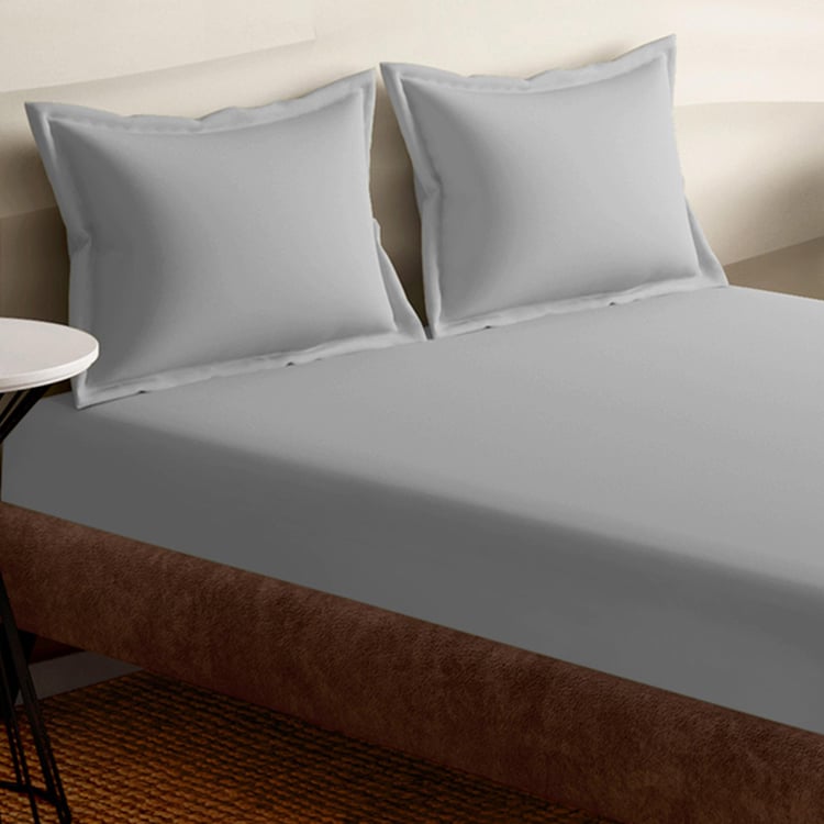 PORTICO Satin Premium Cotton 250TC 3Pcs King Fitted Bedsheet Set