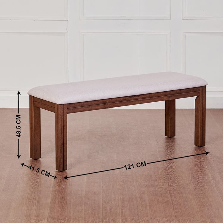 Montoya Fabric Dining Bench - Brown