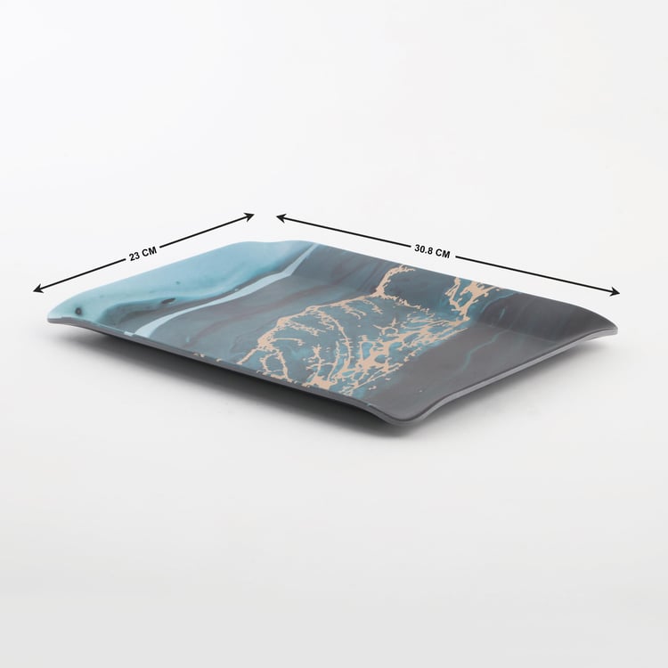 Breccia Melamine Printed Serving Tray - 30.8x23cm