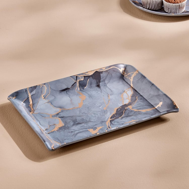 Breccia Melamine Printed Serving Tray - 23.2x17.2cm