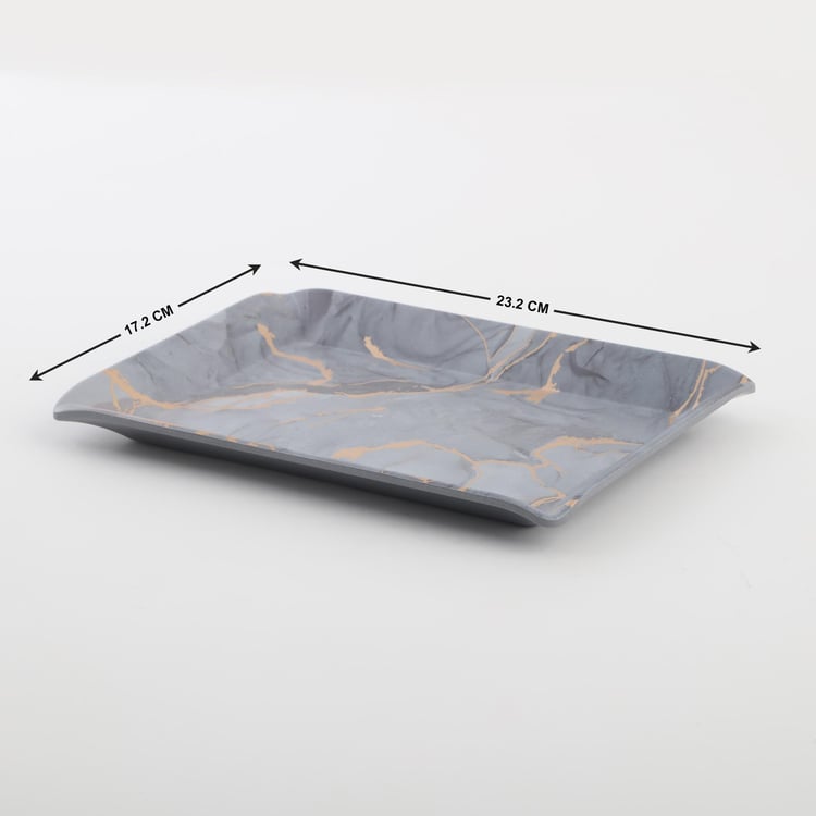 Breccia Melamine Printed Serving Tray - 23.2x17.2cm