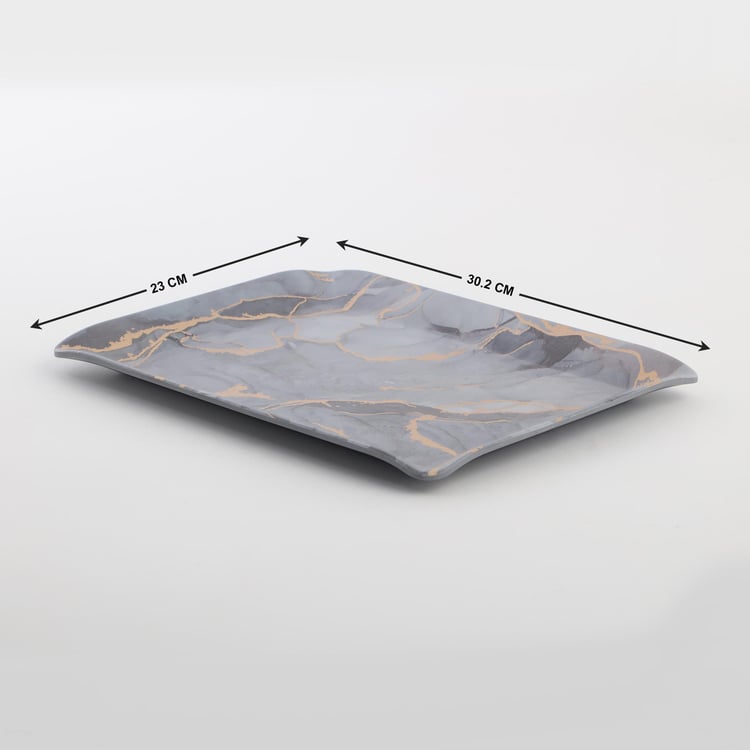 Breccia Melamine Printed Serving Tray - 30.2x23cm