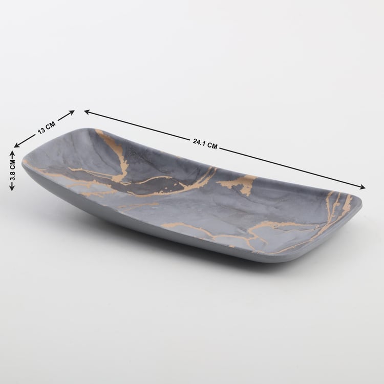 Breccia Melamine Printed Serving Platter - 24.1x13cm