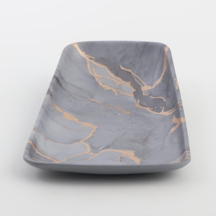 Breccia Melamine Printed Serving Platter - 24.1x13cm