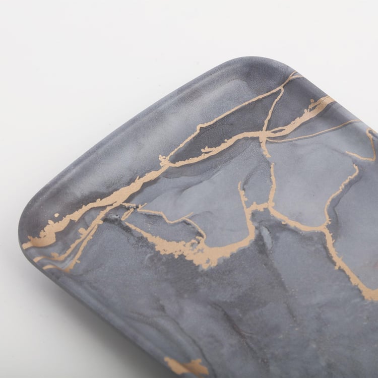 Breccia Melamine Printed Serving Platter - 24.1x13cm