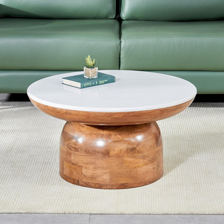 Fern Living Quartz Top Coffee Table - Brown