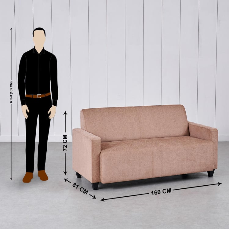 Helios Riley Fabric 3-Seater Sofa - Beige