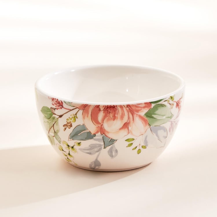 Moksha Iron Stone Floral Printed Katori - 250ml