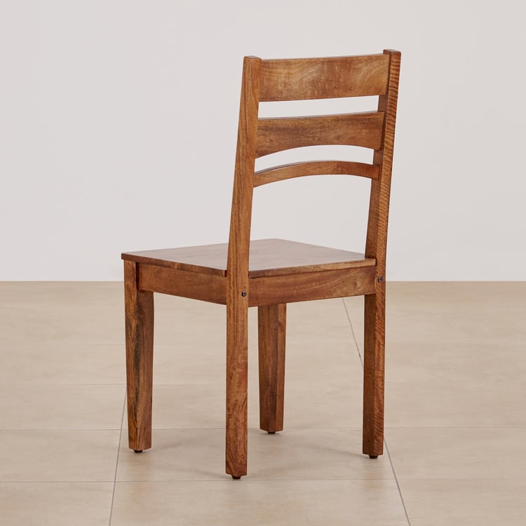 Helios Amora Set of 2 Mango Wood Dining Chairs - Brown