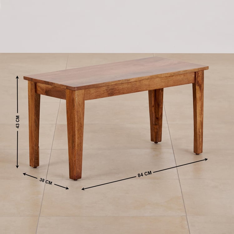 Helios Amora Mango Wood Dining Bench - Brown