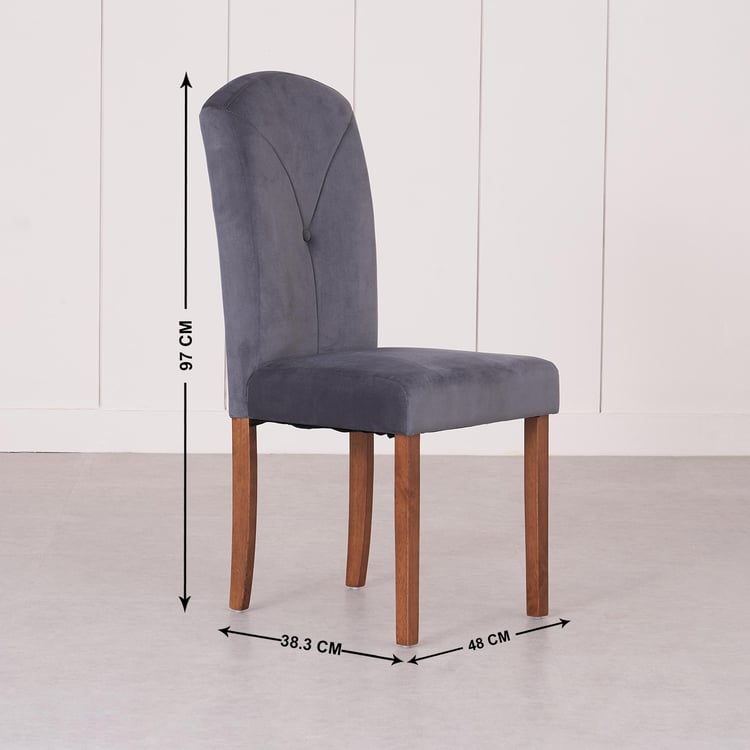 Paco Tempered Glass Top 4-Seater Dining Set with Chairs - Grey