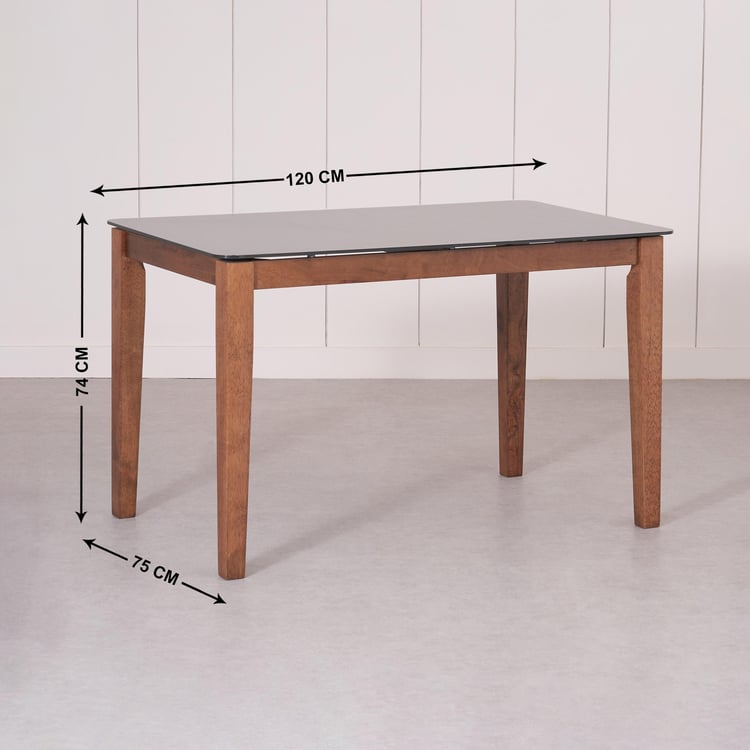 Paco Tempered Glass Top 4-Seater Dining Set with Chairs - Grey