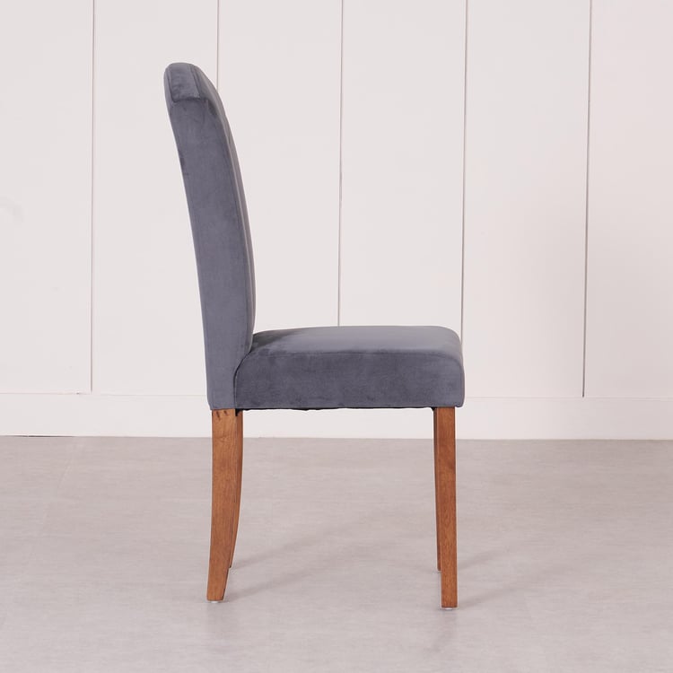 Paco Tempered Glass Top 4-Seater Dining Set with Chairs - Grey