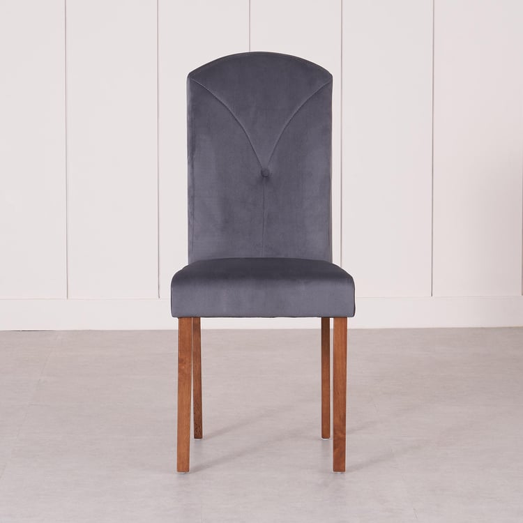 Paco Tempered Glass Top 4-Seater Dining Set with Chairs - Grey