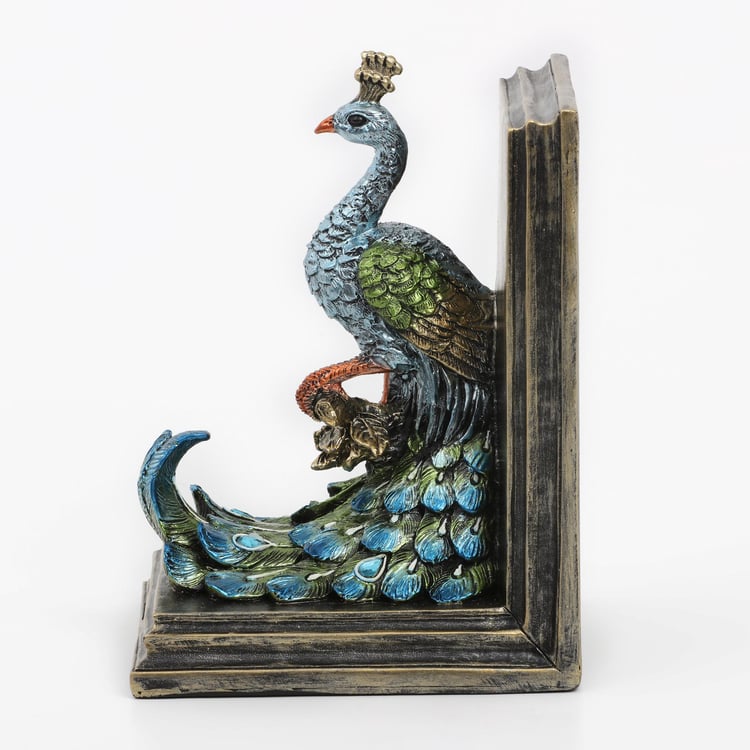 Mayur Polyresin Peacock Book End