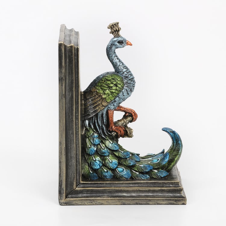 Mayur Polyresin Peacock Book End