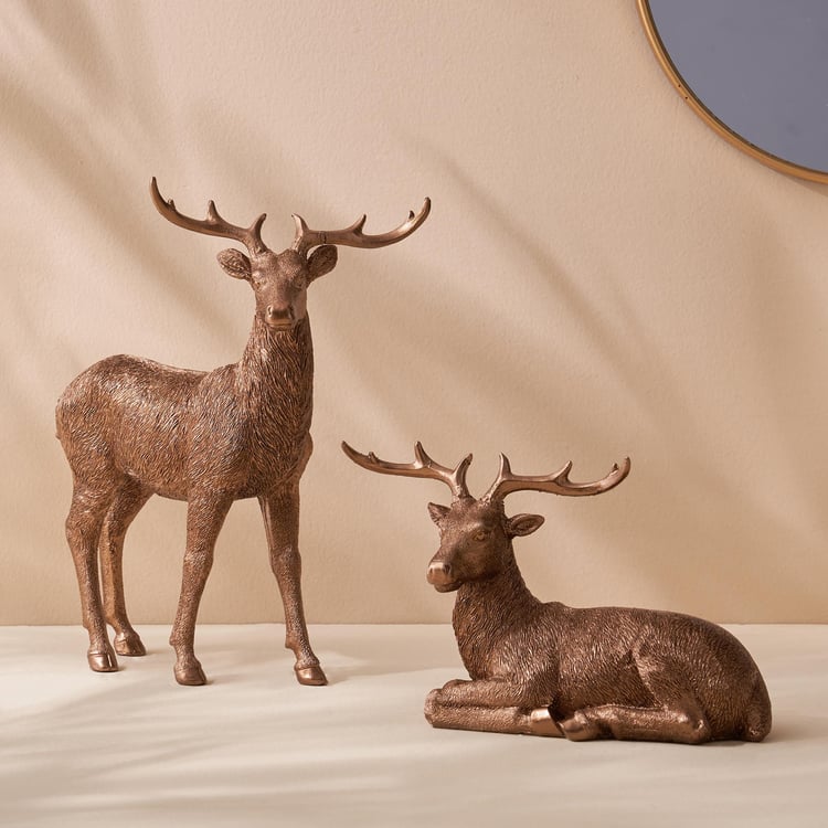 Magnus Set of 2 Polyresin Reindeer Figurines